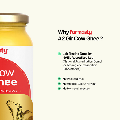 Farmasty Gir Cow A2 Ghee 1L (500ml+500ml)