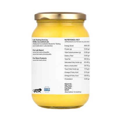 Farmasty Gir Cow A2 Ghee 1L (500ml+500ml)